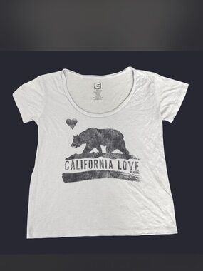 Billabong White California Bear Graphic Tee